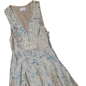 Aqua Marble Gold Pearls Embellished Women's Vanilla Dress
